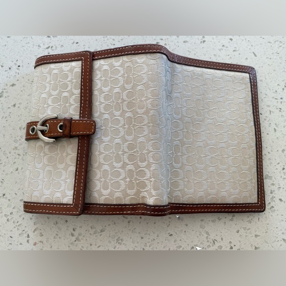 Vintage Coach wallet white logo and brown leather small size - Picture 3 of 6